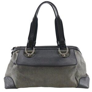 BOTTEGAVENETA Tote Bag Gray / black canvas/leather Women